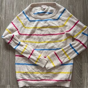 Philosophy Women's Sweater with Pink, Yellow, and Blue Stripes